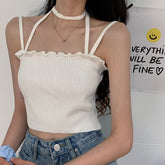 Camisola corta sexy con tirantes finos